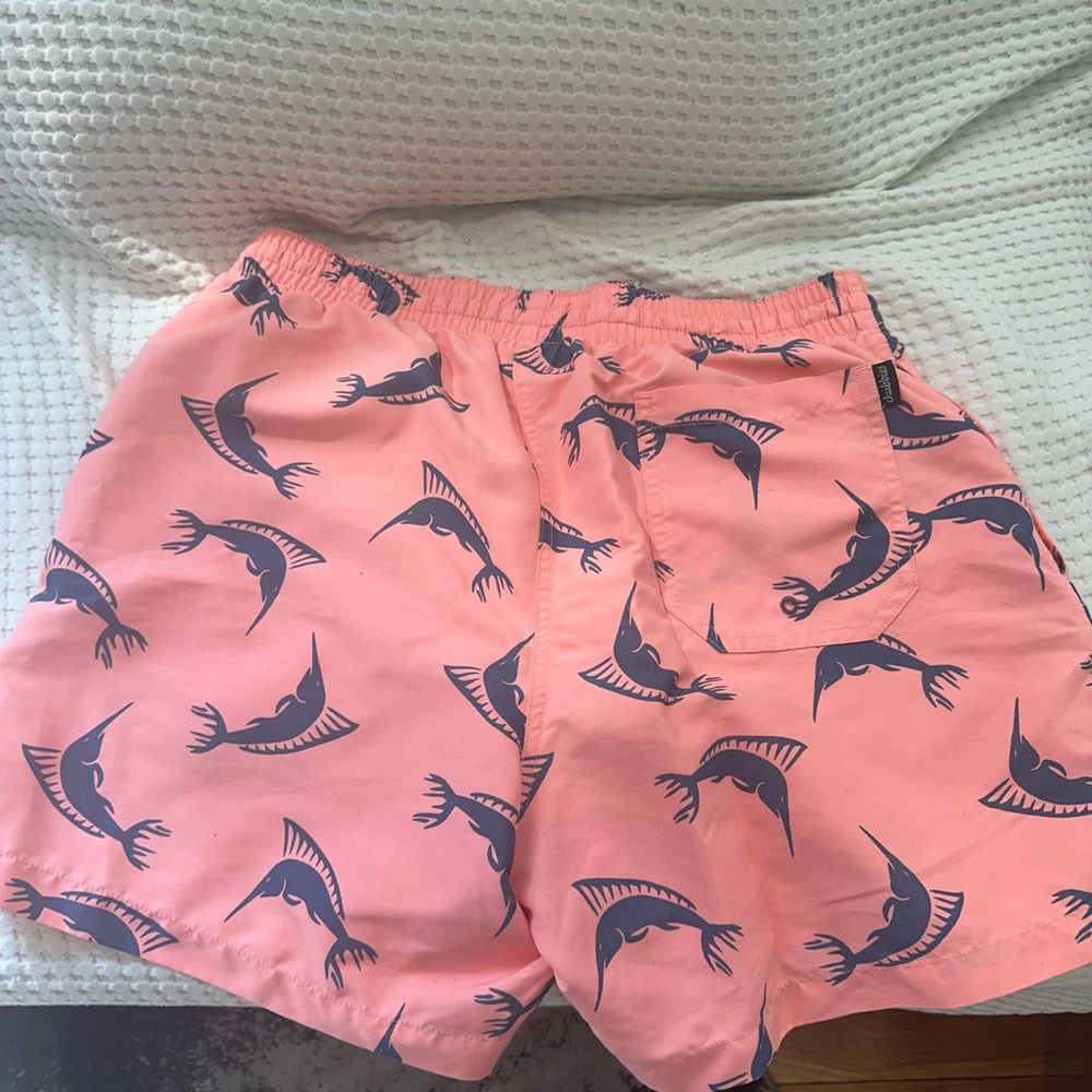 Chubbies Pink Swim Shorts with Blue Stingray Print